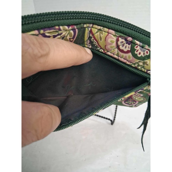 Vera Bradley‎ Wallet Zip Around Paisley Green Pink Purple Organizer Clutch READ - Picture 7 of 11